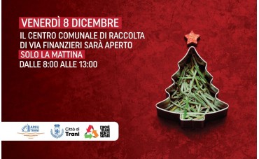 Venerdì 8 dicembre 2023 apertura del Centro Comunale di Raccolta di via Finanzieri. QUI GLI ORARI