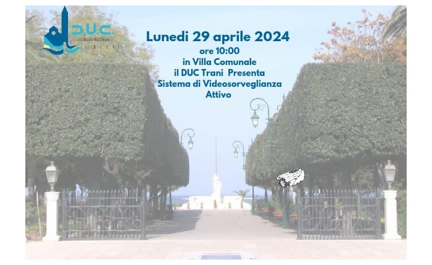 Lunedì 29 aprile ore 10 in villa presentazione sistema video sorveglianza 
