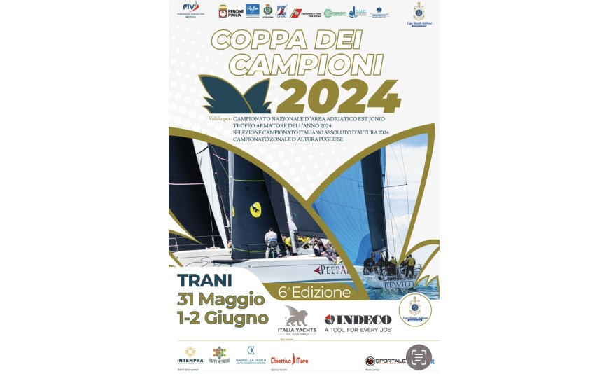 Dal 31 maggio al 2 giugno Coppa dei Campioni Vela d’altura. Esercenti applicheranno sconti  ai partecipanti 