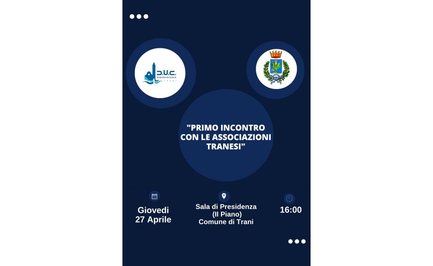Il Distretto Urbano del Commercio chiama a raccolta le associazioni tranesi 